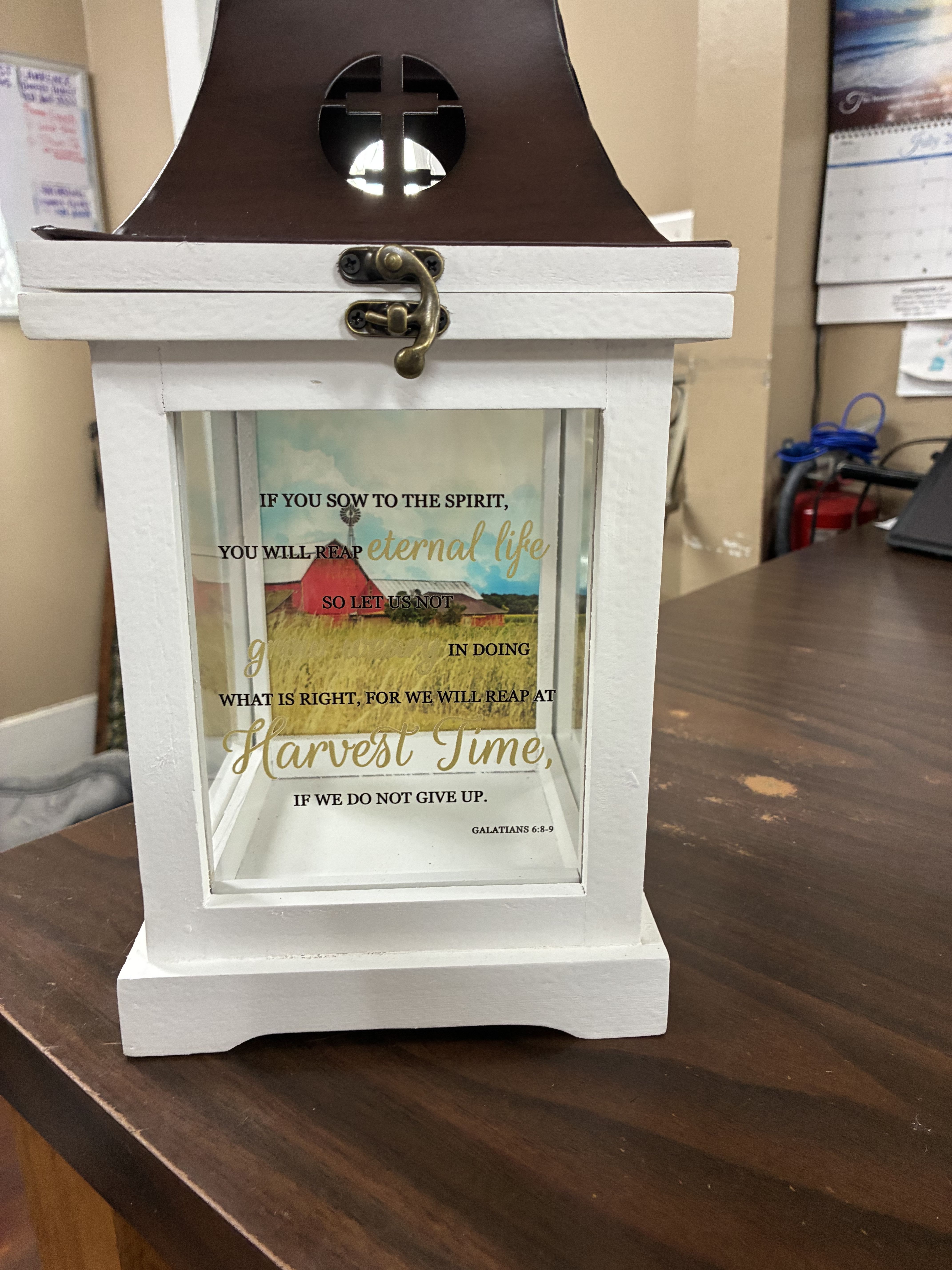 Medium Harvest Time Lantern - Make a statement with a lantern with a beautiful picture and sentiment inside. 