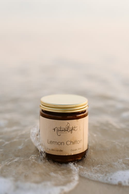 Natural Lights Lemon Chiffon Candle - Locally made candles from Duluth, 14oz available.