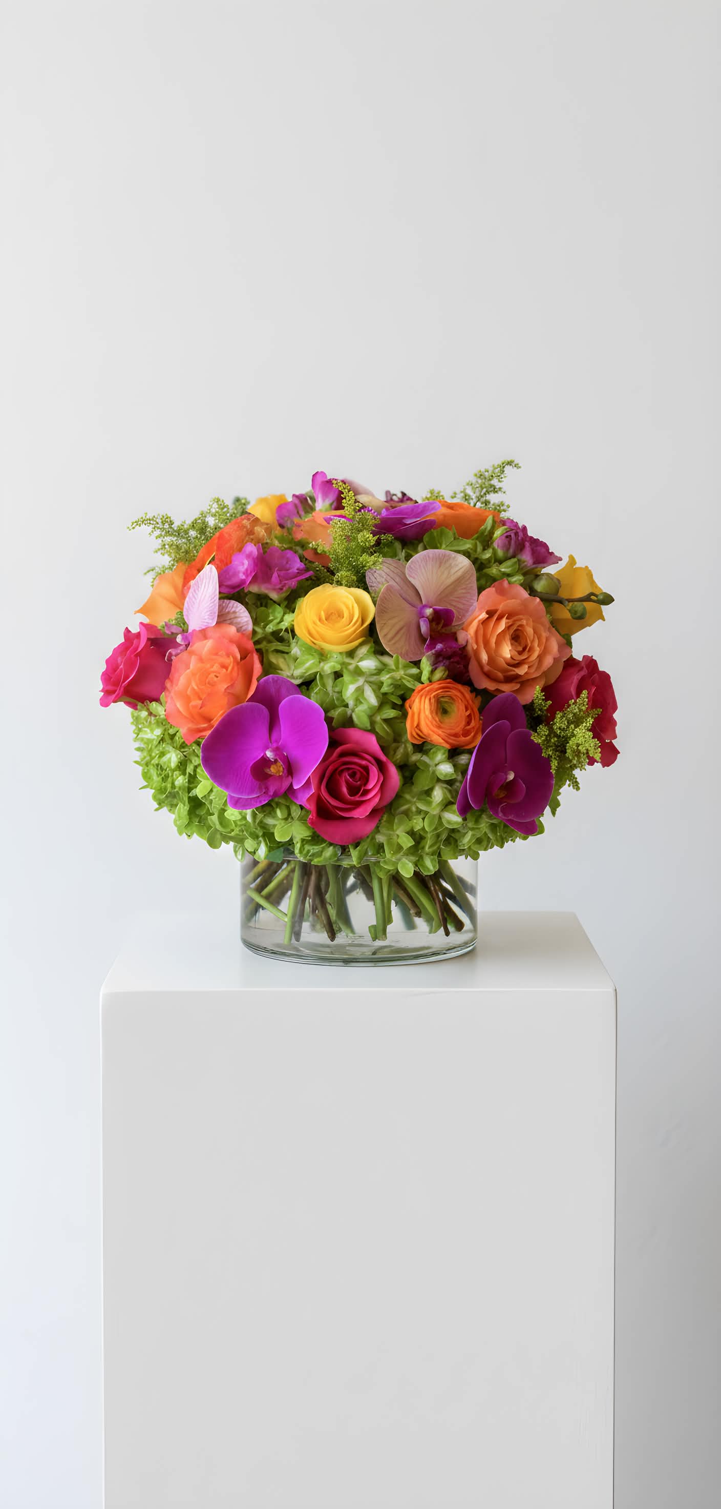 Sunset Vibes - Colorful roses, orchids, hydrangea and more!