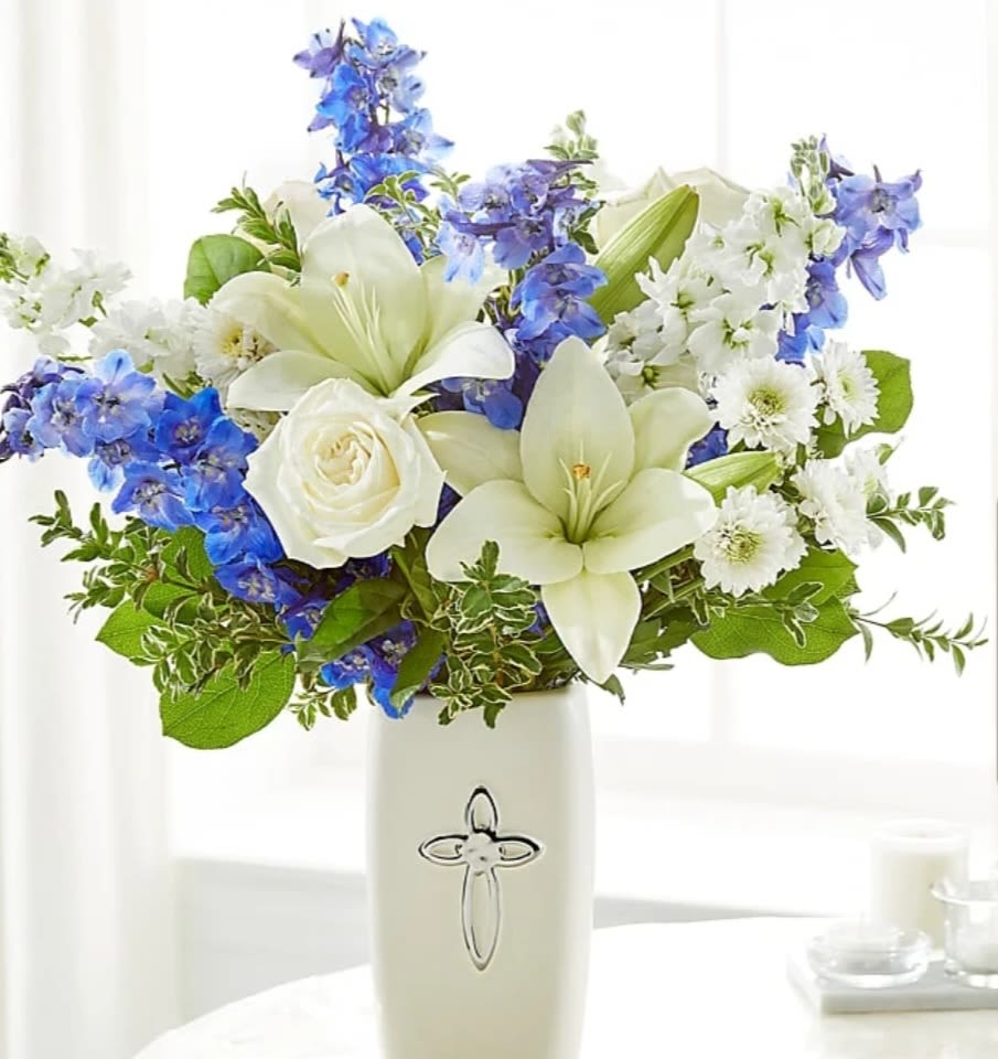 Heavenly Blossoms  - White and blue flowers 