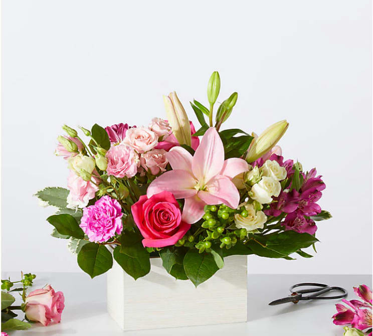 Sweetberry Box – A Florist Original - The colors or floral varieties used in this bouquet will vary based on freshness and availability. 