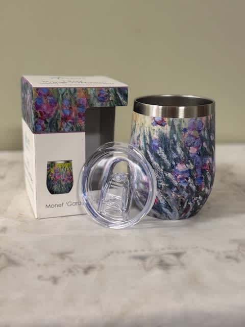 Printed stainless steel tumbler with matching box and clear lid