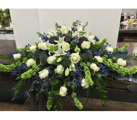 Blue and White Casket Cover - Blue and White Casket Cover HF501
