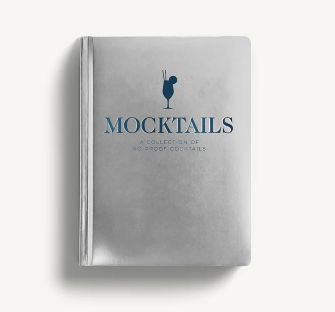 Silver book titled "Mocktails" with a cocktail glass icon