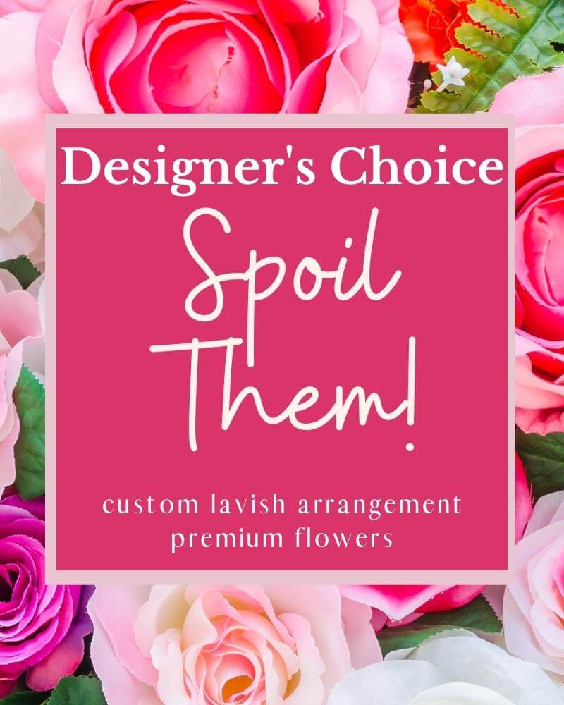 Pink rose-themed designer choice floral sign