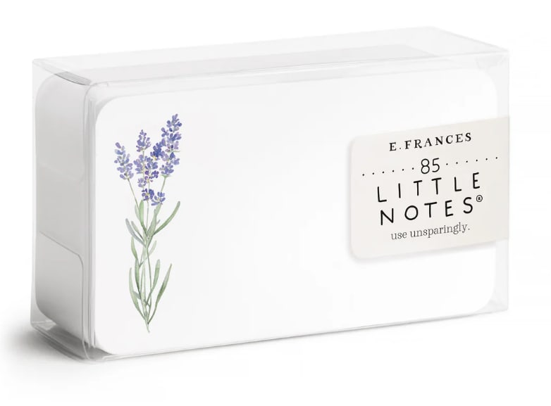 Box of Little Notes cards with a lavender flower illustration