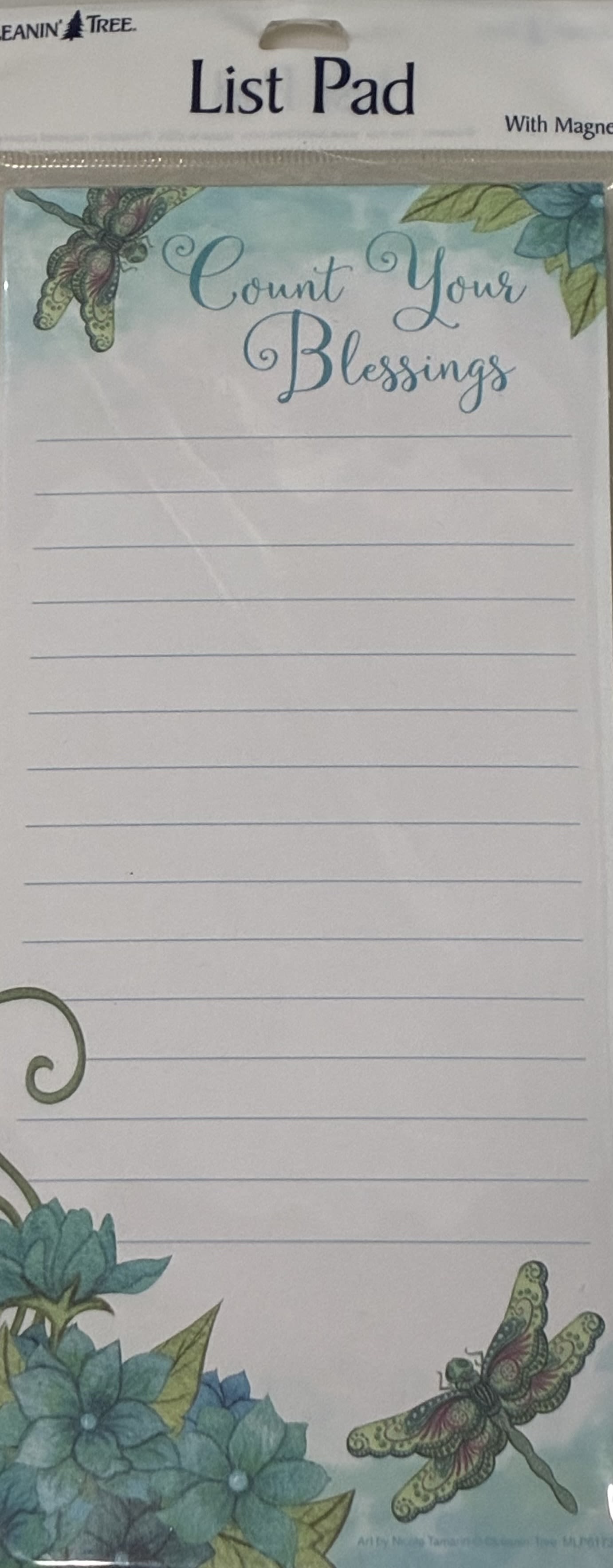Count Your Blessings List Pad - Count Your Blessings List Pad With Magnet. 9 inch  X 4 inch