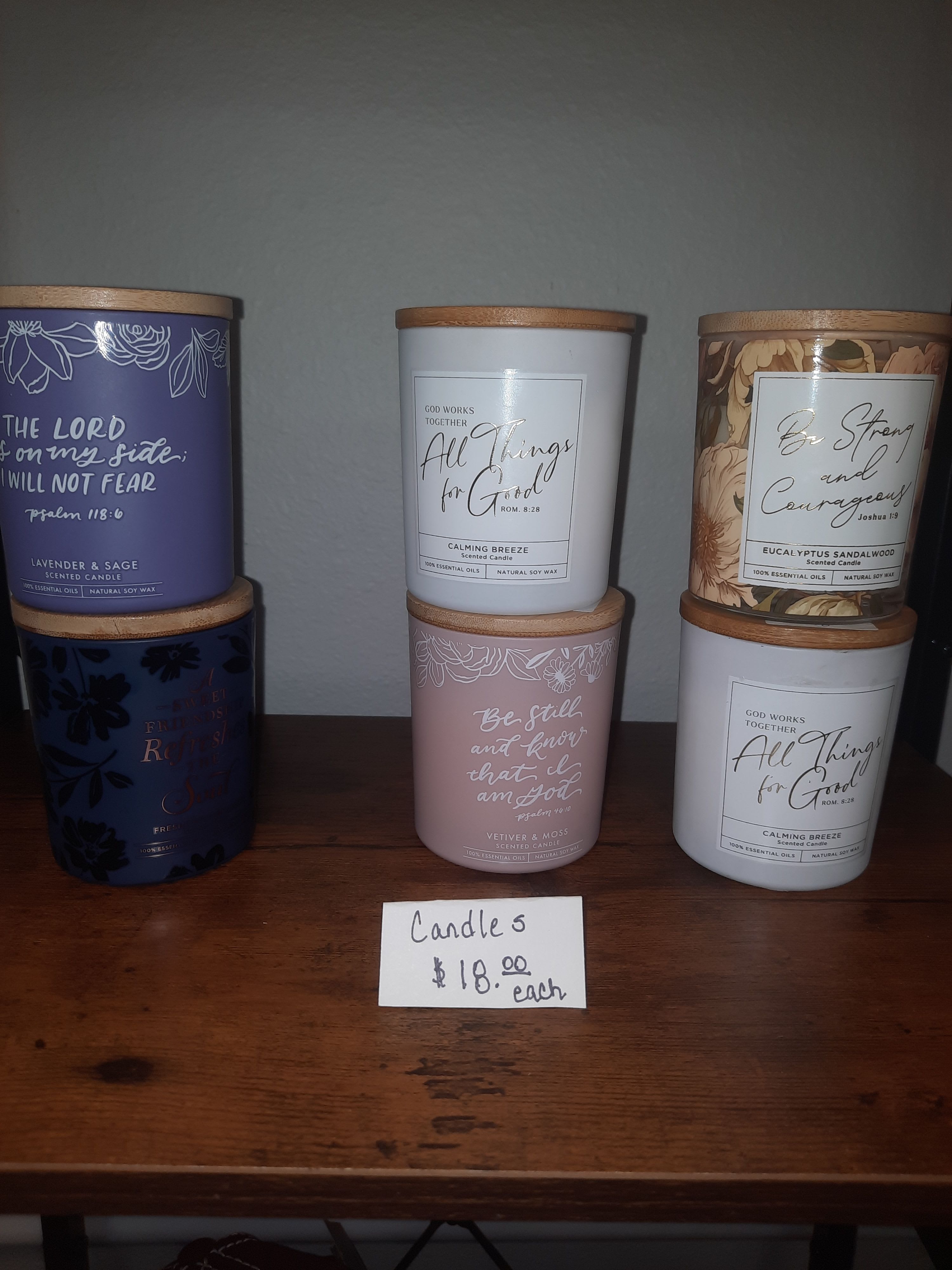 Glass Candle w/ Uplifting message - Glassed candle with uplifting message and soft floral scent.