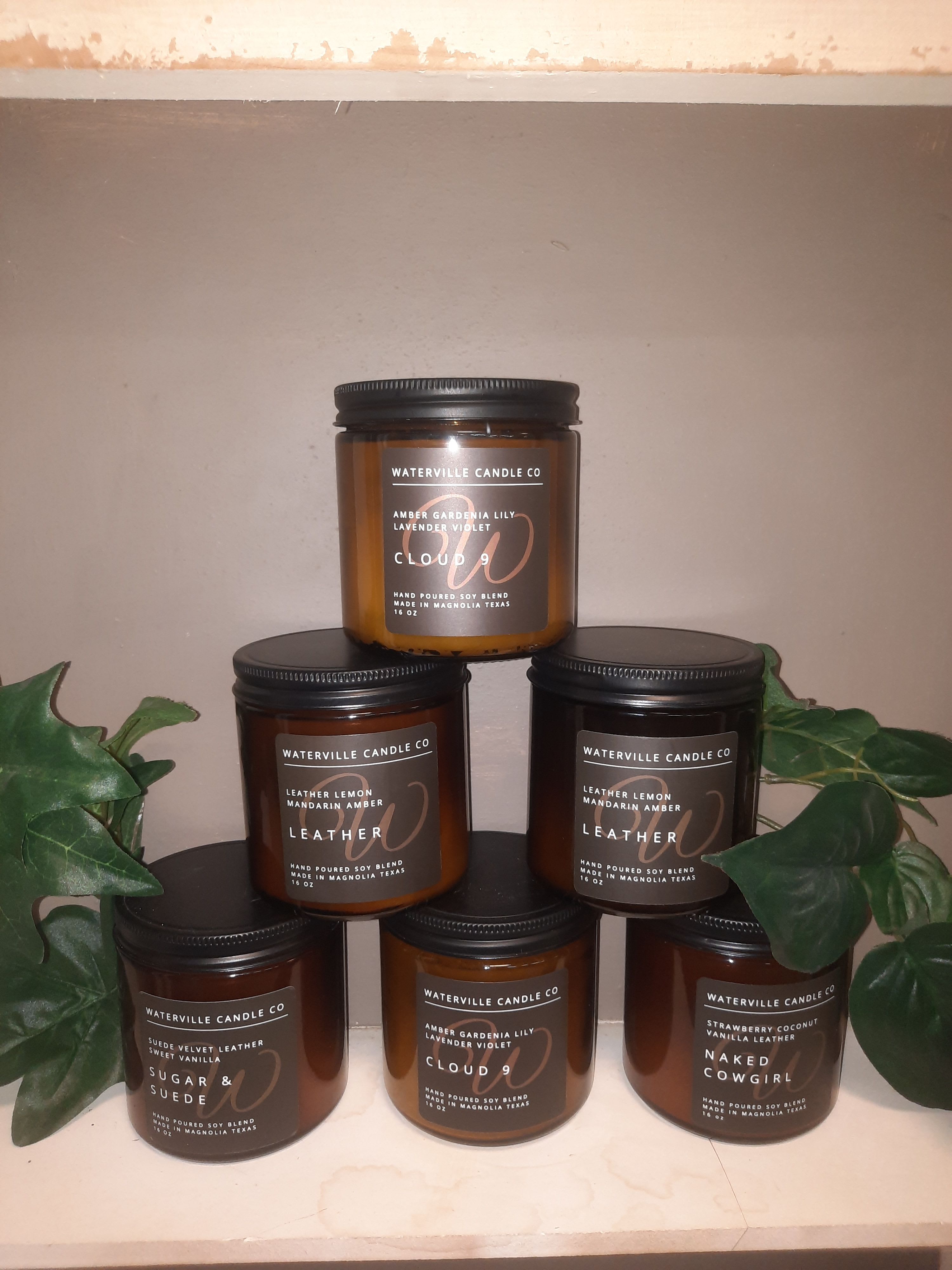 Waterville Candle Co. 16oz - Warm amber glass and rich, moody labels make this feel like a boutique home-fragrance find - perfect as a cozy gift or a small-housewarming present. For birthdays, thank-yous, or "thinking of you" moments, amber jar candles with black lids read as intentionally rustic and intimate; the person you're gifting will enjoy.  Give this as a hostess gift, housewarming surprise, or a thoughtful pick-me-up for someone who loves cozy, rustic homefragrance. For best results, burn candles on a level, heat-resistant surface, trim the wick to 1/4" before each use, and keep away from drafts and flammable materials.