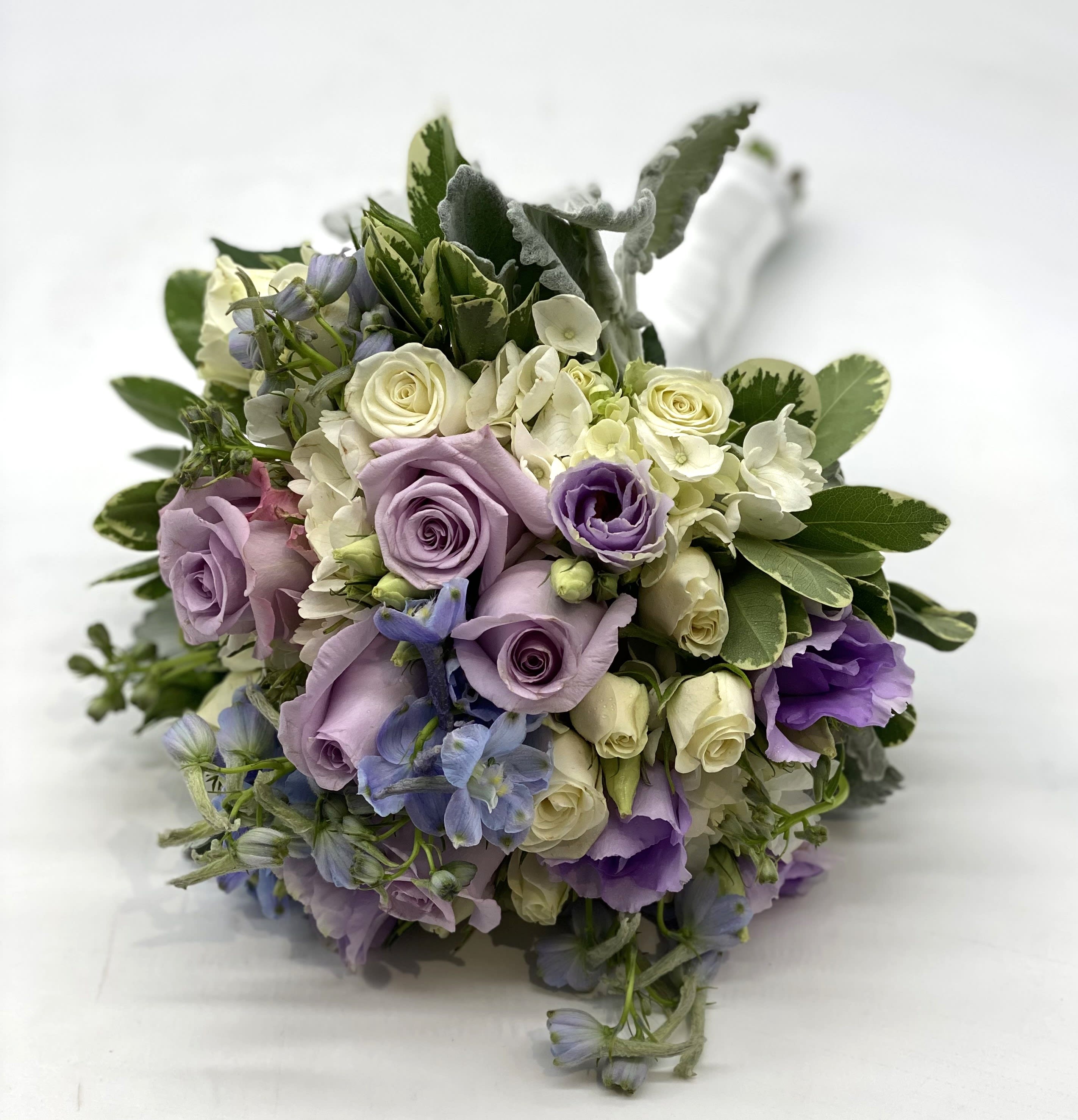 Lavender Haze Clutch Bouquet - Mix of Lavender, White &amp; Light Blue make this bouquet so unique!