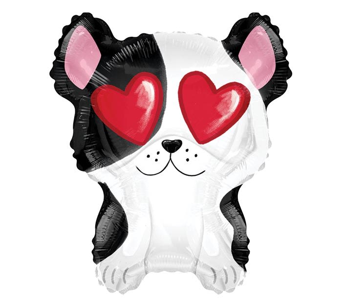Panda-shaped foil balloon with heart eyes