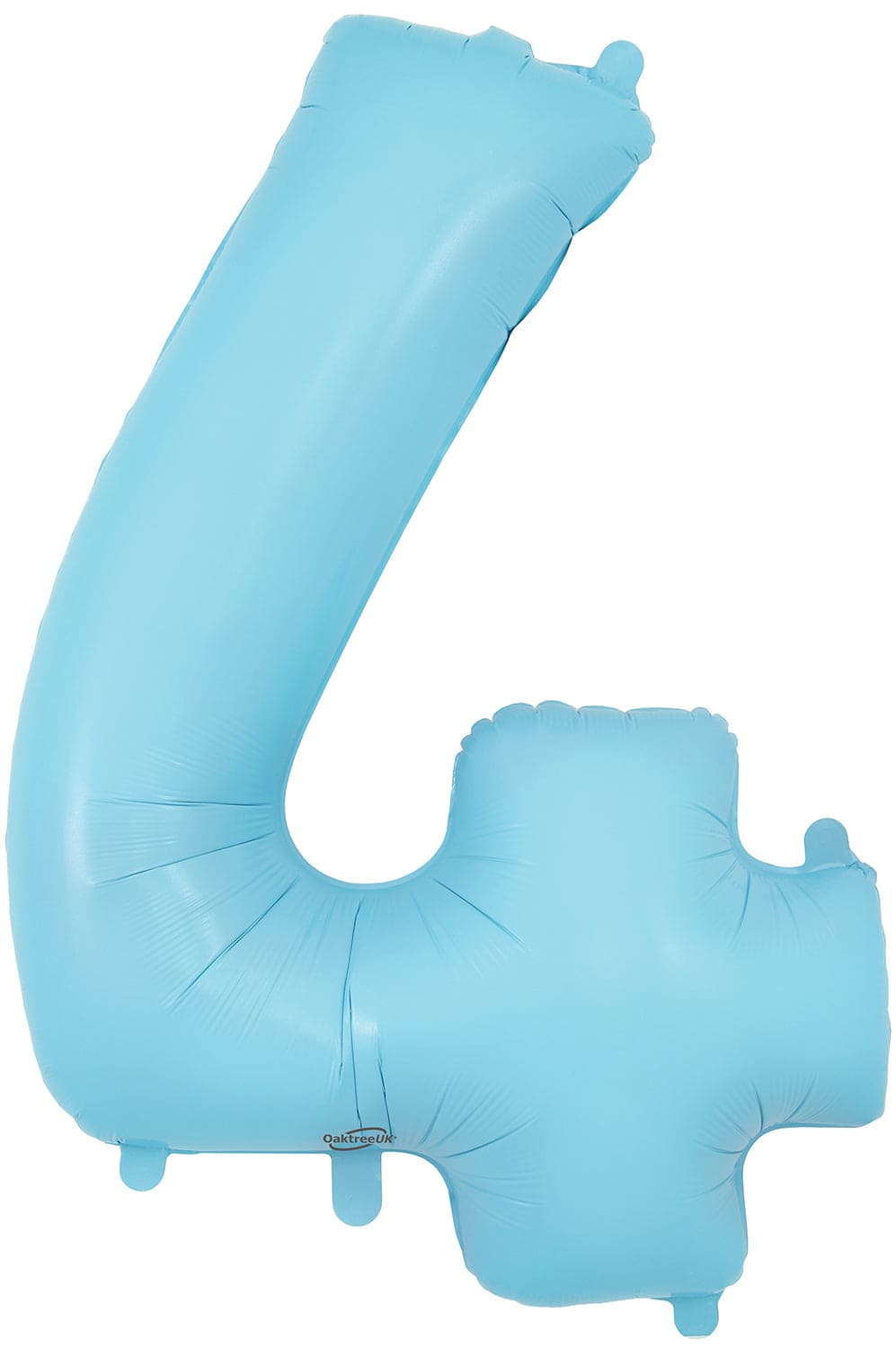 Light blue foil balloon shaped like the number 4