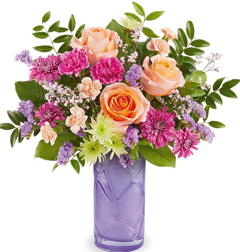 Teleflora's Pretty Daydream Bouquet - Celebrate her sweetest moments with Teleflora's Pretty Daydream Bouquet, a dreamy mix of soft, vibrant blooms beautifully arranged in Teleflora's Pretty Daydream Vase-a charming keepsake she'll enjoy long after Mother's Day.