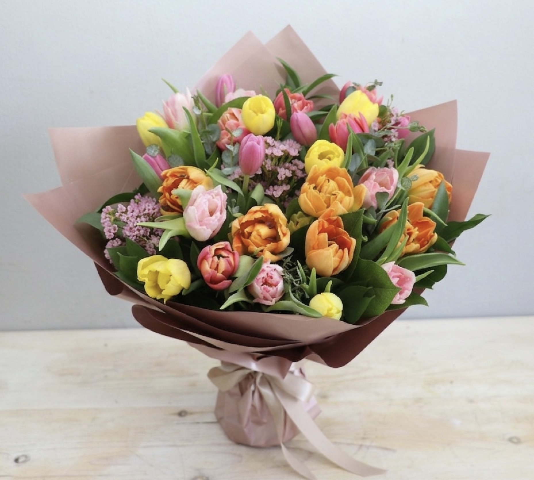 Marmalade Trio - Glendale Flowers - Trio of colors for this tulip bouquet.