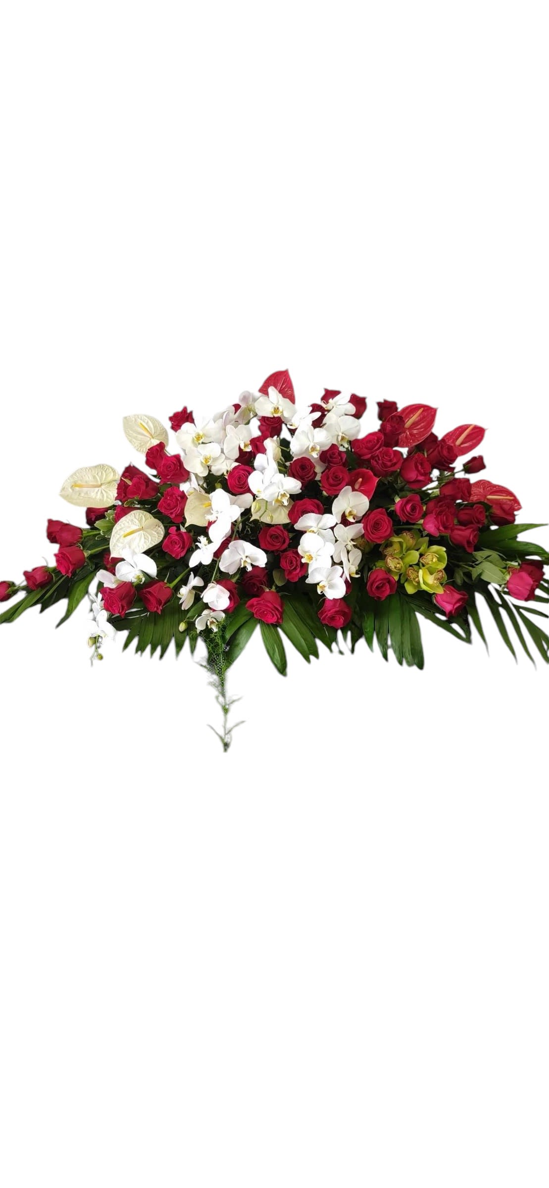 Red And White Casket  - Half Casket Red and white 