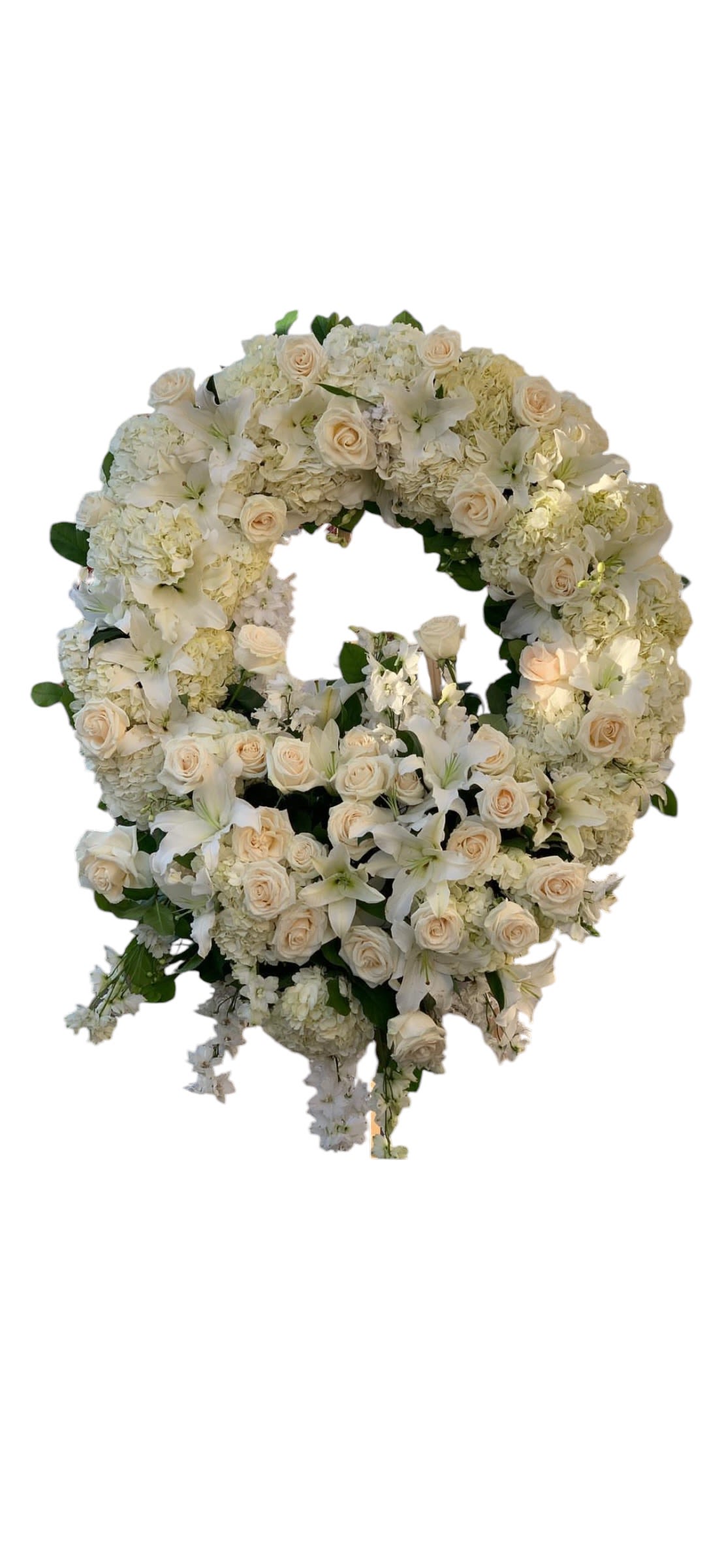All White Wreath - 27 inch all white wreath 