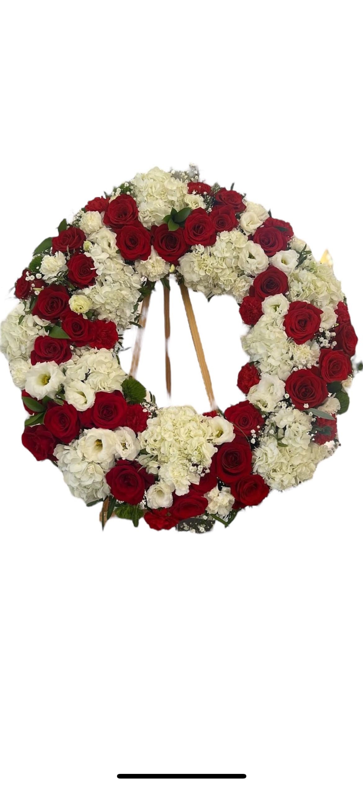 Infinite Love Wreath  - 24 inch red and white wreath 