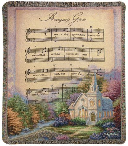 Church In The Country/ Amazing Grace Throw - This heirloom-quality Church In The Country/Amazing Grace Tapestry Throw will add boutique charm to your home! Our Tapestry Throws are woven from 100% cotton. The weave is thick, and this versatile 50" x 60" piece can be used as a blanket, bedspread, or wall hanging. ATCCAG UPC: 725734777027 Size: 50" x 60" Color: Multi Care Instructions: Machine wash in cold water, gentle cycle with mild detergent. Do not bleach. Tumble dry.
