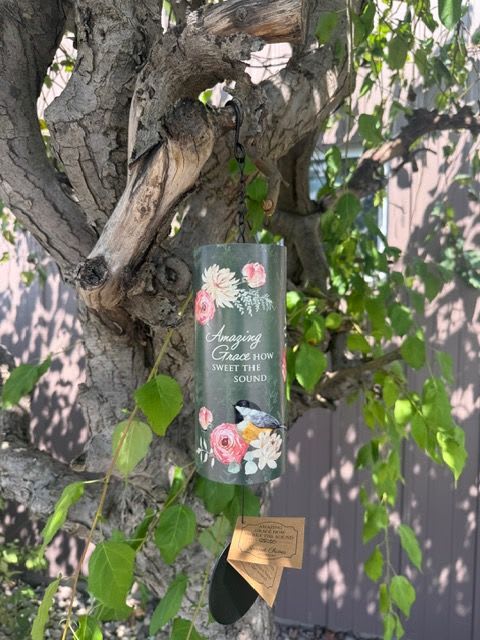 Wind Chime Amazing Grace 18" Cylinder Sonnet Chime - "Amazing Grace how sweet the sound."