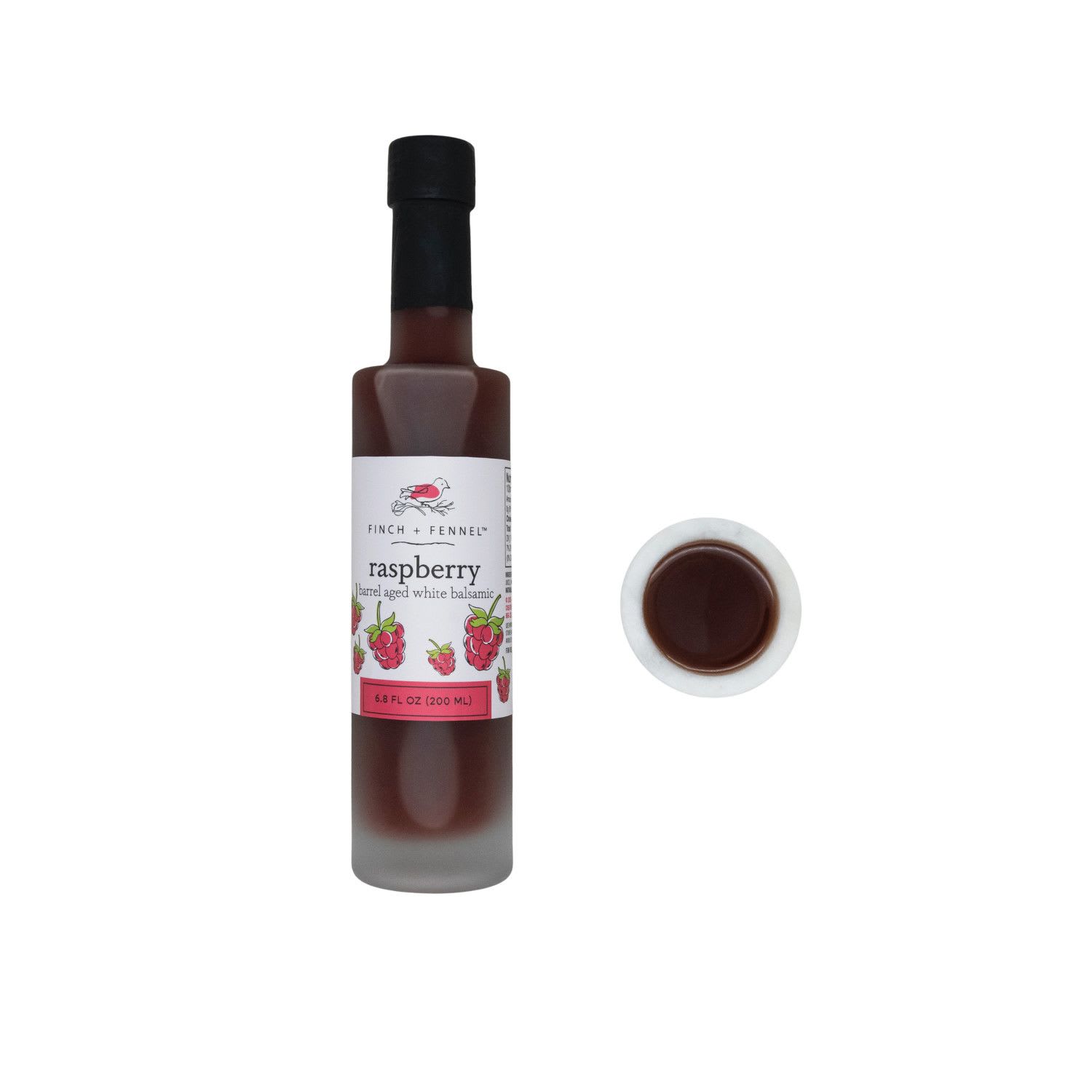 Finch + Fennel 6.8 oz. Raspberry Barrel Aged White Balsamic - Kosher, Gluten Free
