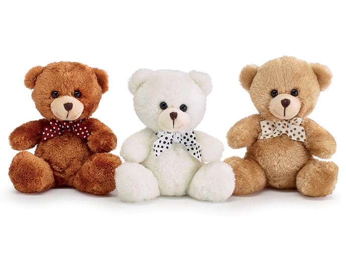 Plush Cuddle Bear Buddy  - This adorable Plush Cuddle Bear Buddy, featuring a charming polka dot bow tie, sits at 4.5" tall. When words aren’t enough, this sweet bear is the perfect way to brighten someone’s day—making a delightful gift or a cheerful addition to any floral arrangement.