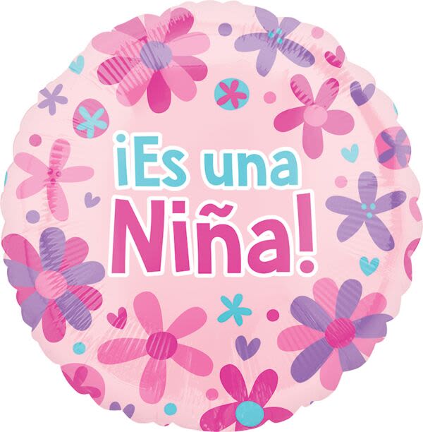 Mylar Es Una Nina Balloon - Mylar Foil "Es una Nina" Balloon