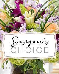 Mixed bouquet with purple, peach, and white flowers