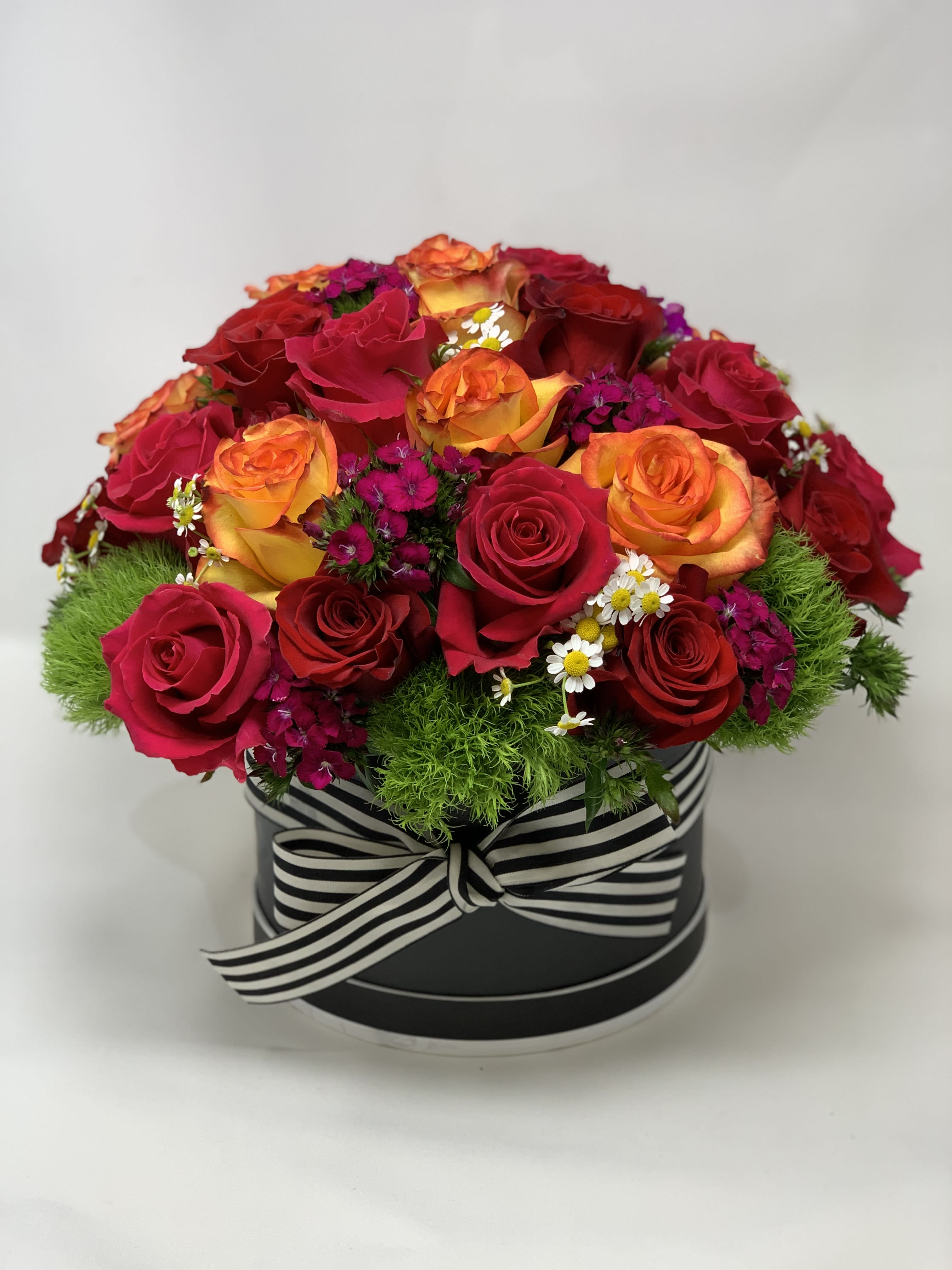Box Full of Love - Box of roses with fillers and greens. 