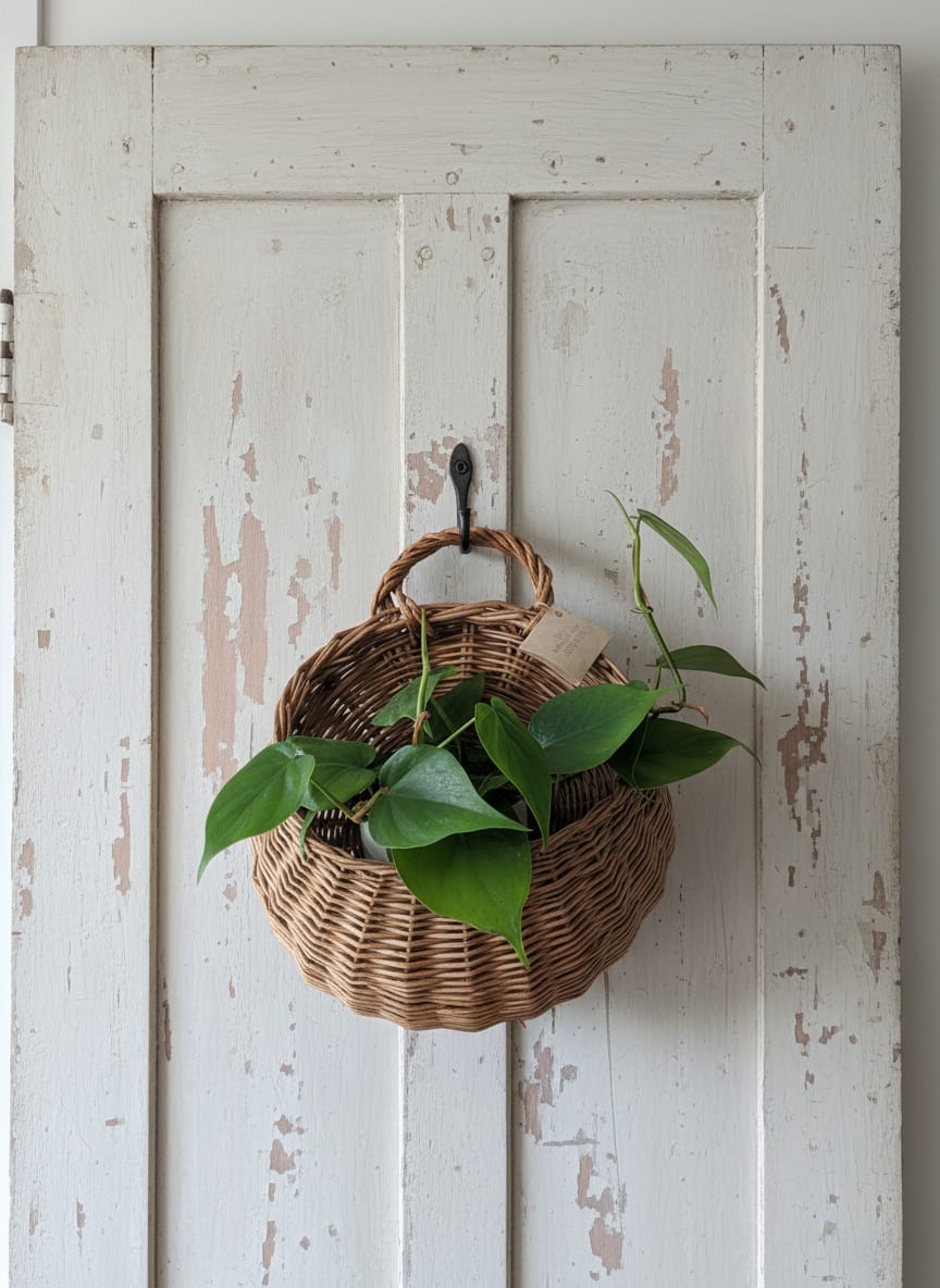 Pothos in hanging basket - Single 4" basket with pothos