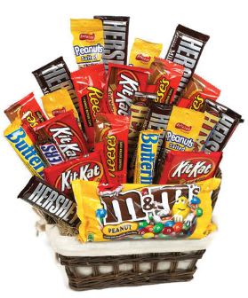 The Ultimate Candy Basket  - The perfect gift to send to anyone with a sweet tooth! This ULTIMATE candy basket is GENEROUSLY packed with some of America's most famous and favorite sweet treats, candies and chocolates! This gift is perfect for all ages and for almost any occasion!  Arranged to fresh by your favorite florist, Floral Expressions and available for same day delivery to most Denver locations and neighborhoods!   ** Please note: contents may vary.