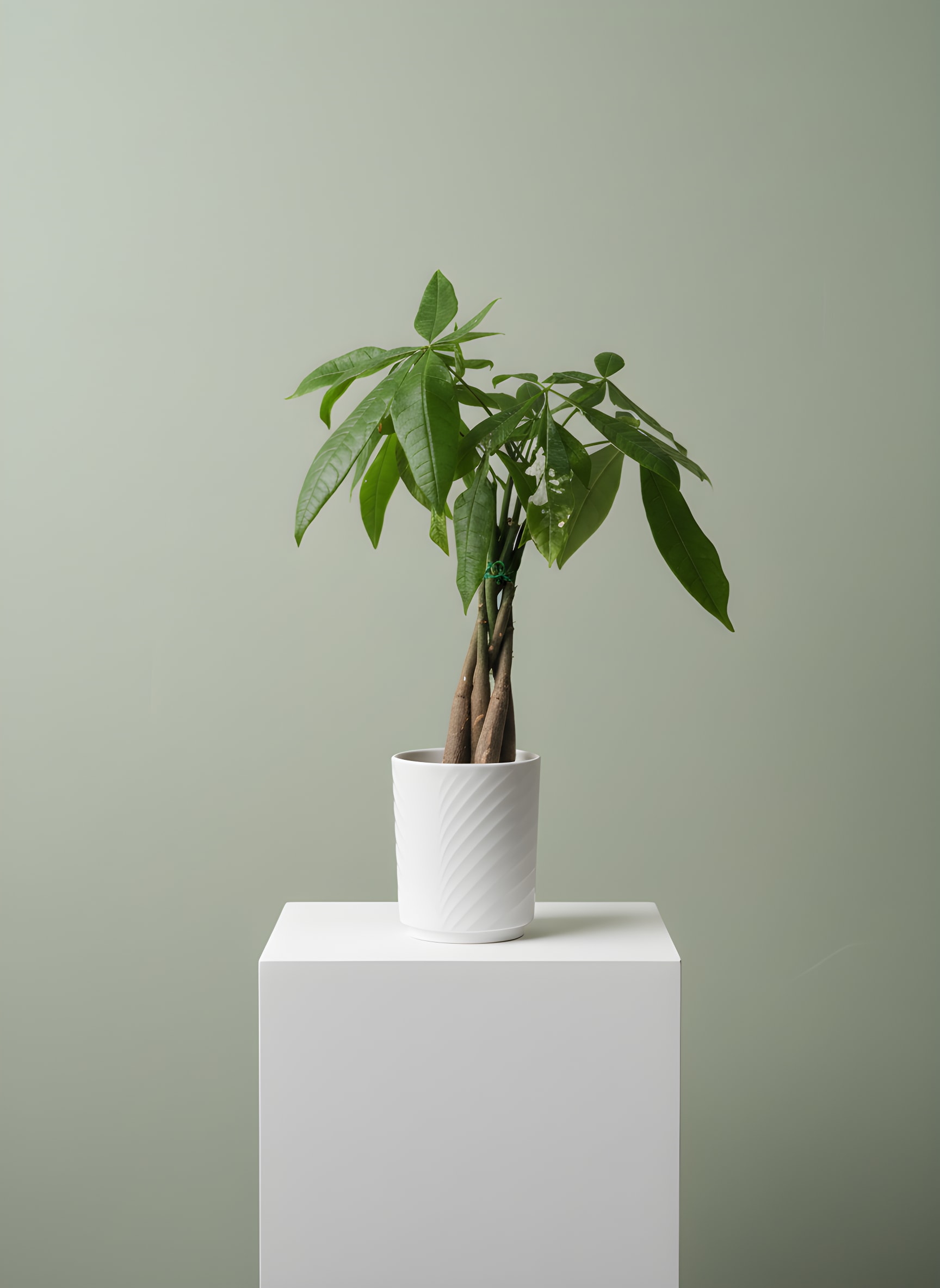 Money Tree in Ceramic - 4" money tree in white ceramic 