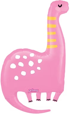 38" Sweet Pink Brachiosaurus Foil Balloon - Sweet Pink Dinosaur Helium Balloon