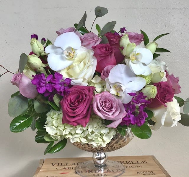 Something Special  - Roses, Lilies in special glass vase 