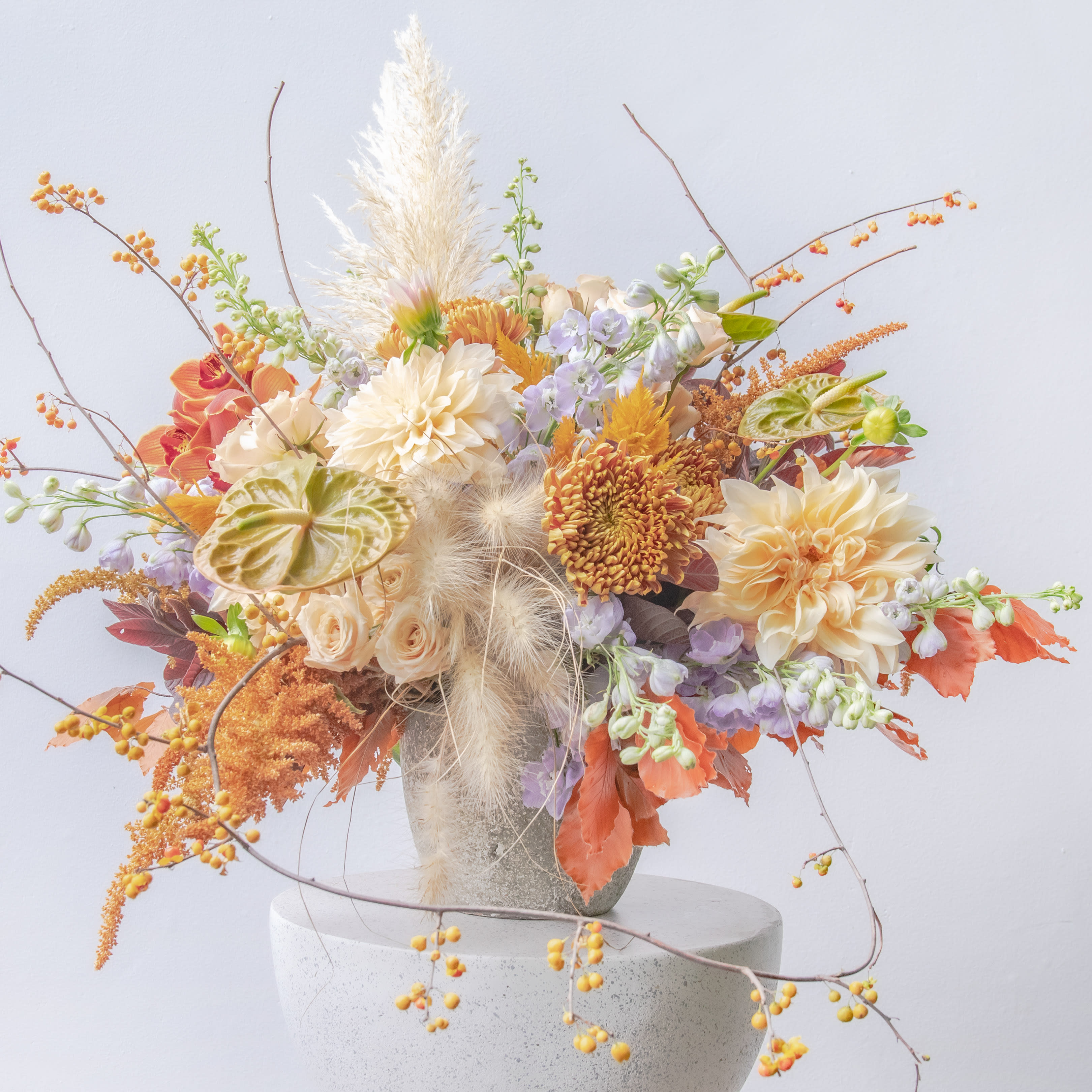 The Autumn Ethereal Everything Arrangement. - She literally floats in the room.  Unsettled, airy and oh so holiday chic.