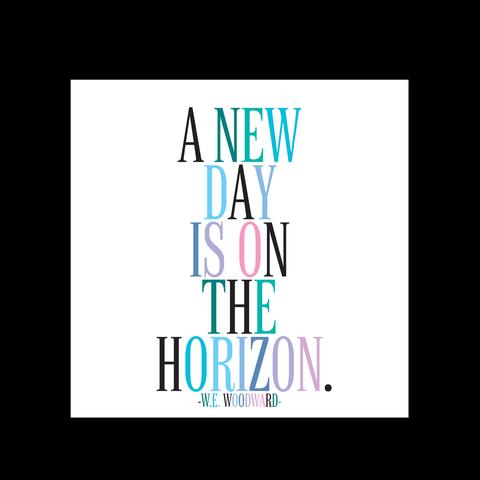 Typographic quote on a white square background