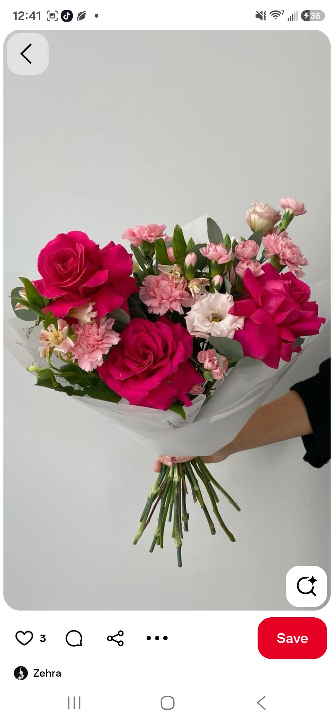 Pink Coquete  - Large hot pink roses steal the show in this birthday bouquet, their lush petals paired with pale pink carnations and delicate white alstroemeria to create a layered, romantic look perfect for anniversaries or Valentine's Day. The vivid pinks pop against the crisp white floral wrap paper, giving the arrangement a modern, cheerful energy that makes the person you're thinking of feel genuinely celebrated.  Hand-tied stems peek below the wrap, emphasizing the fresh-cut, gift-ready presentation. Soft green foliage lets the colors breathe while adding texture and balance; the mix of roses, carnations, and alstroemeria offers long-lasting blooms and gentle fragrance. Ideal for gifting a partner, close friend, or family member, this bouquet arrives wrapped and ready to present-no fuss, just a heartfelt, colorful surprise.