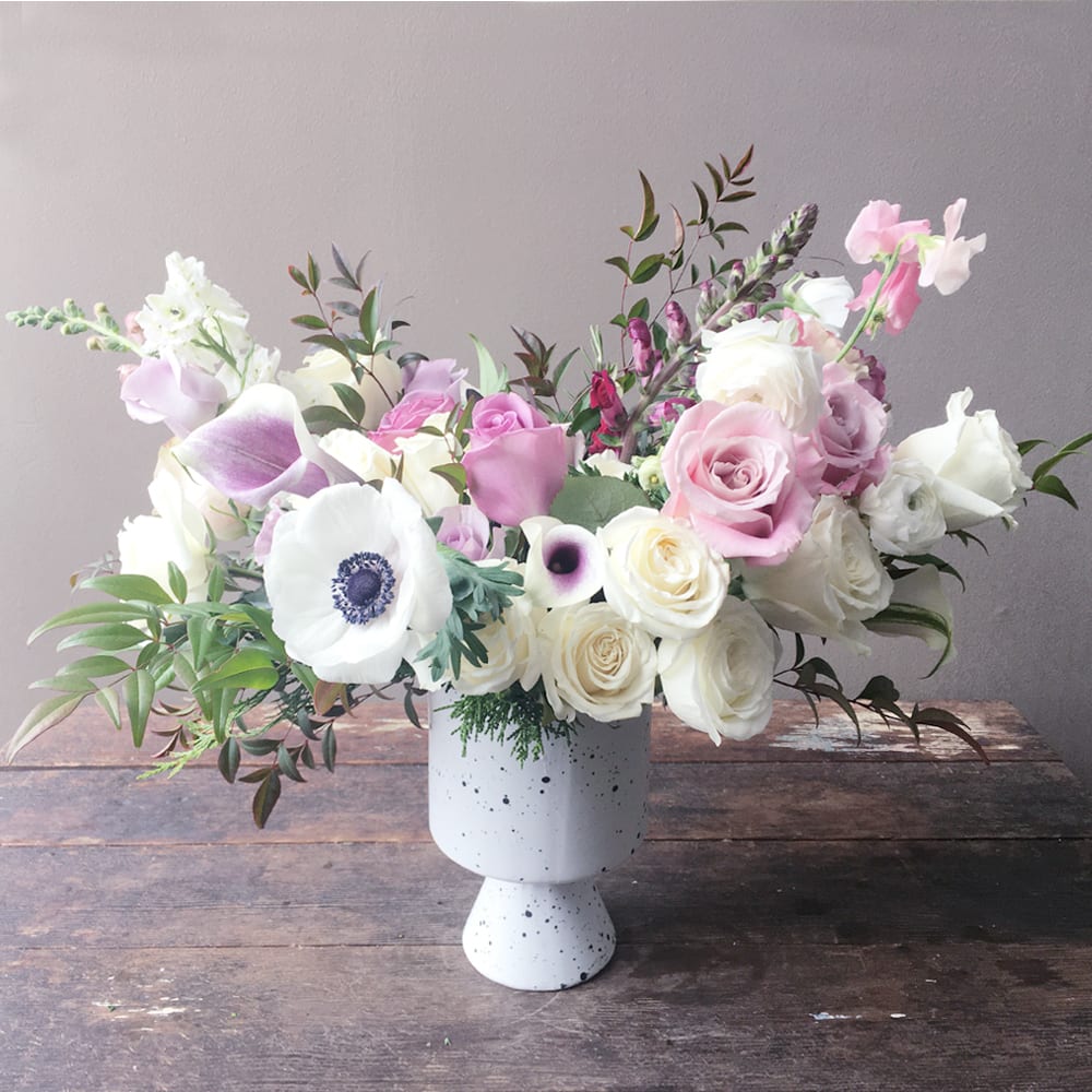 Astoria (Gallery Photo) - Send these gorgeous, soft colored blooms that are gathered artfully in this ceramic vase. Will surely bring beauty to anyone's day! Let these blooms say it all!