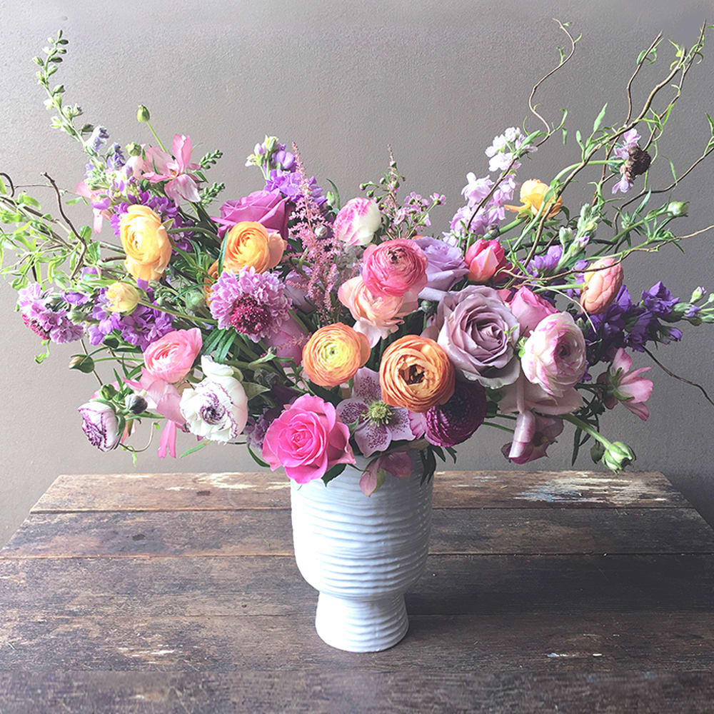 Bohm (Gallery Photo) - Send this glorious Spring bouquet filled with love and delight! With roses, ranunculus and wispy botanical gestures, these beauties will surely express your precious thoughts!
