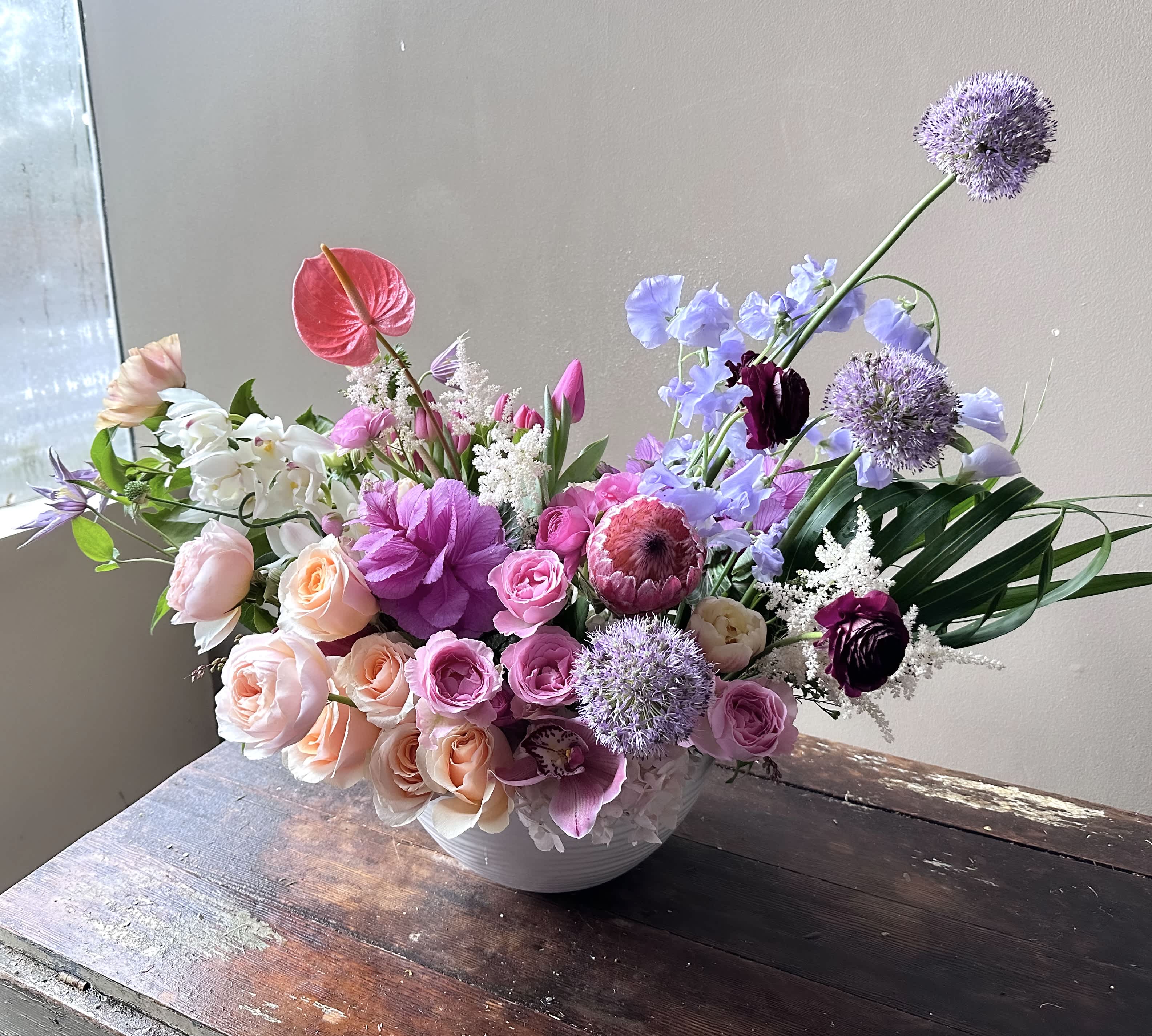 Sincerely (Gallery Photo) - A statement piece in a painterly harmony of colors and textures! Send this stunning beauty of nature’s gift to express your most precious thoughts to your loved one today!