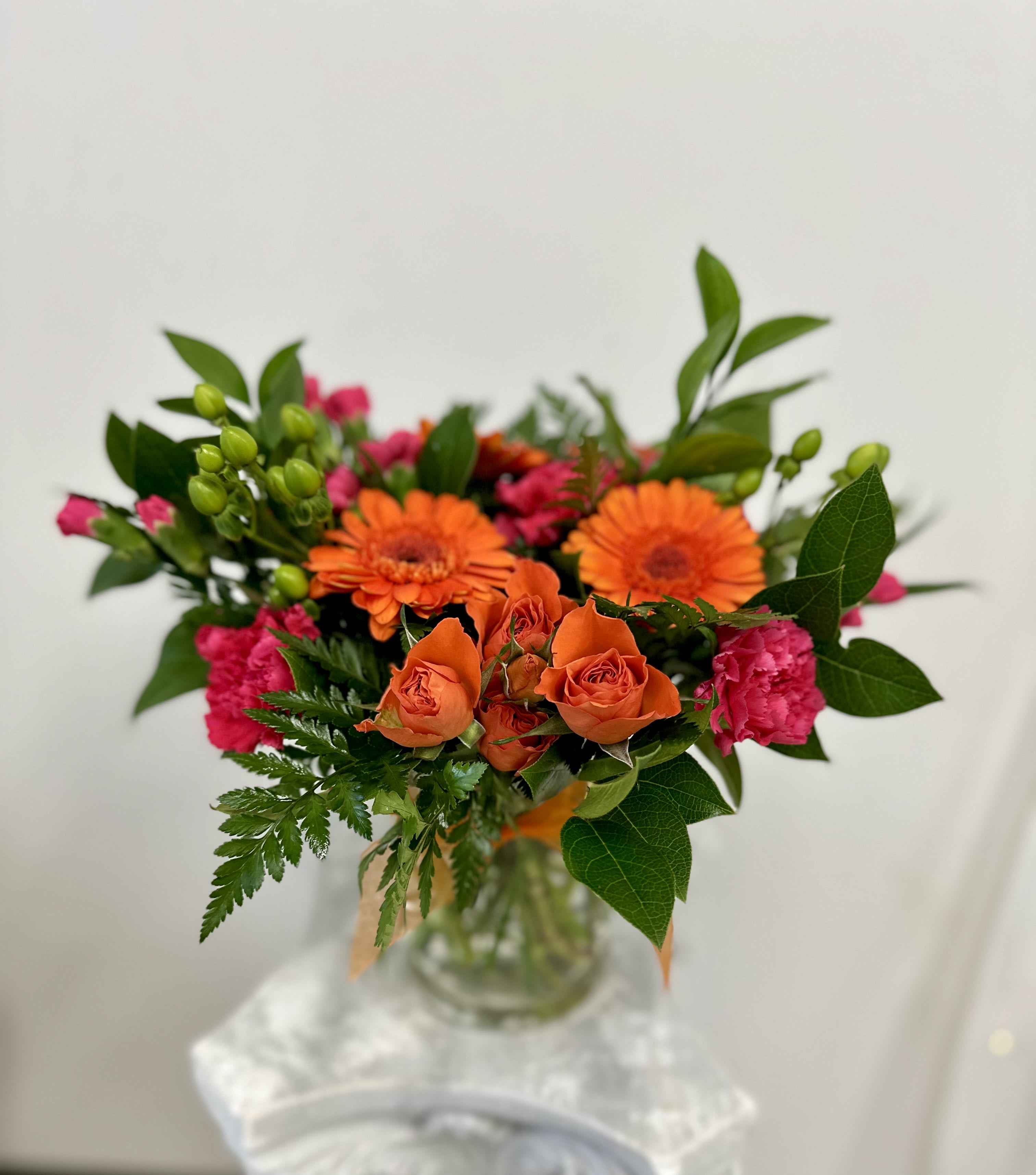 Fiesta Bouquet by Westford Florist Art by Veny - Designed to brighten up any occasion, the Fiesta Bouquet by Westford Florist Art by Veny is a feast for the eyes. Bursting with vibrant flowers in a variety of hues, this lively arrangement will bring joy and energy to any space it graces. Let this colorful bouquet be the perfect addition to your next celebration or send it as a thoughtful gift to someone special. With its harmonious mix of blooms, the Fiesta Bouquet by Westford Florist is sure to impress and uplift all who receive it. Order yours today and experience the beauty and exuberance of this stunning floral creation. 