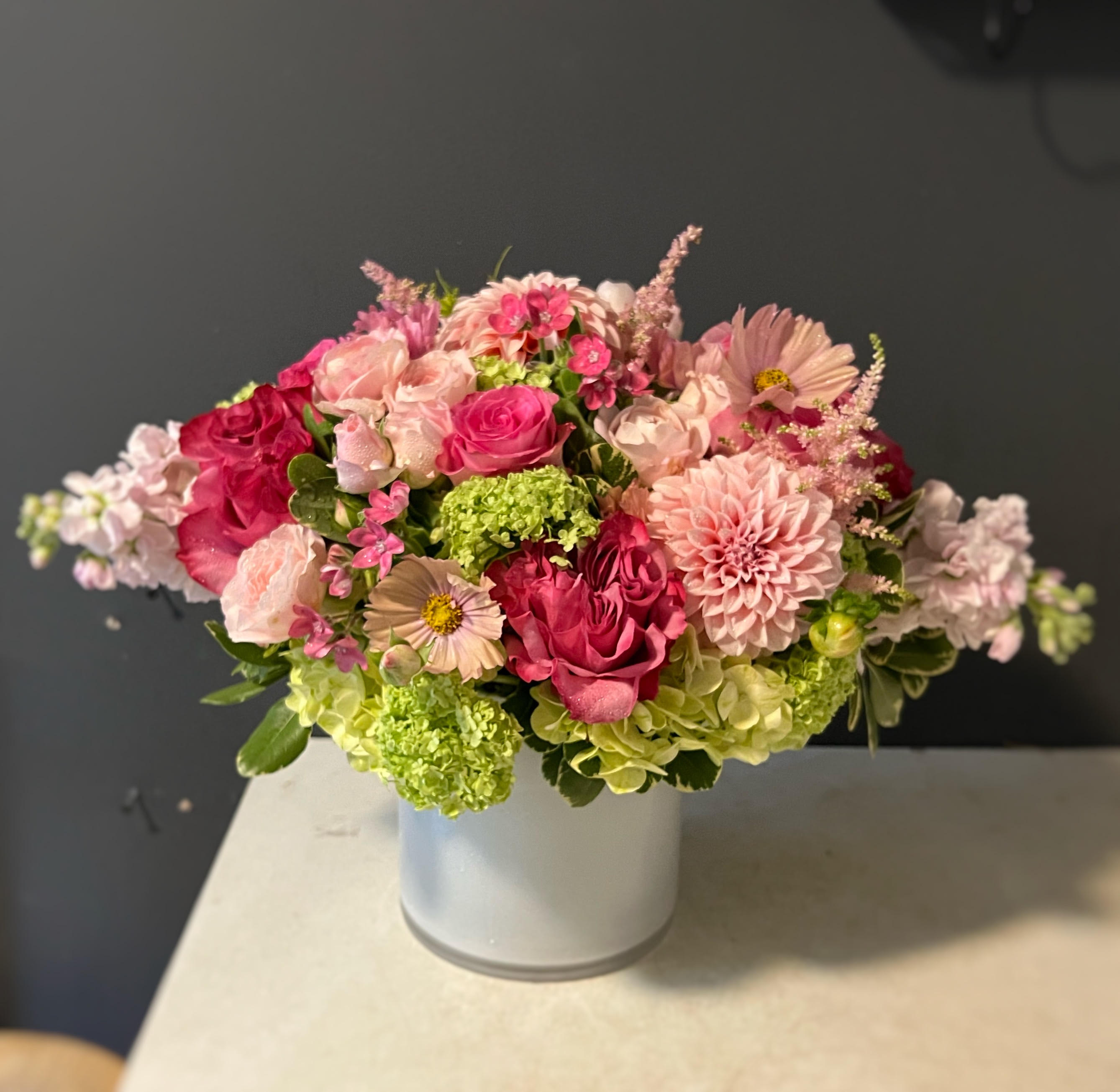 Fall pink - deep pink color flowers with greens