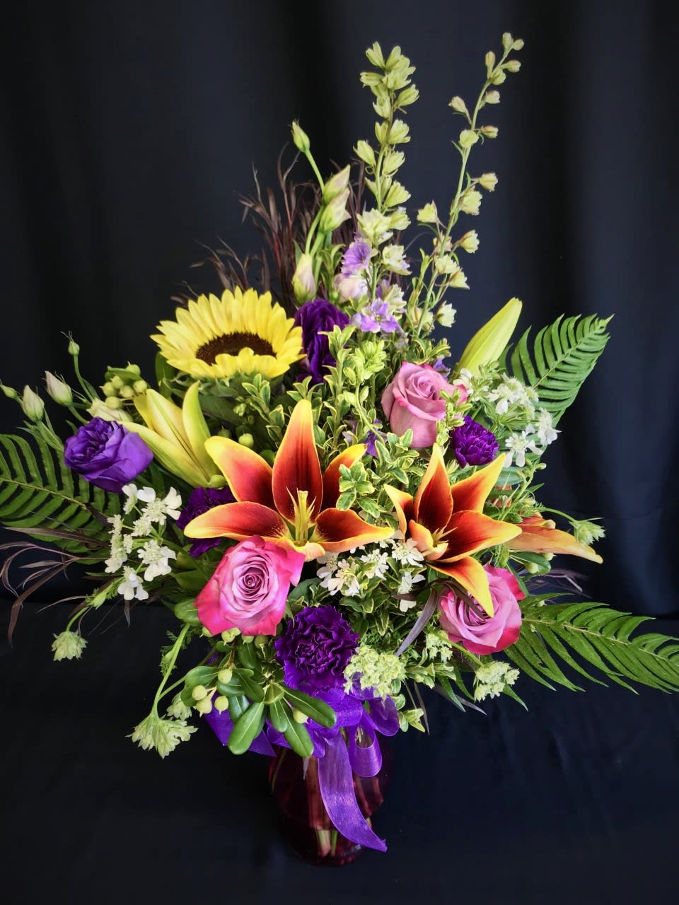 Summer mixed Birthday bouquet - Let us deliver a bright and colorful birthday bouquet to celebrate your loved one, coworker or to honor your favorite vendors and staff.  Want to send something EVERY YEAR?  Let us remind you via EMAIL so that you can decide if Flowers, Plants or a Nice Gift Basket will work for you that year.  We will keep your birthday and anniversary dates on OUR CALENDAR and send you a nice reminder every year!  Selection will vary from day to day, so order in advance for special requests.