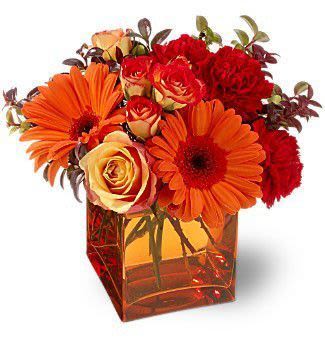 Sunset cube - Sunset colors of flowers in this a fall cube 