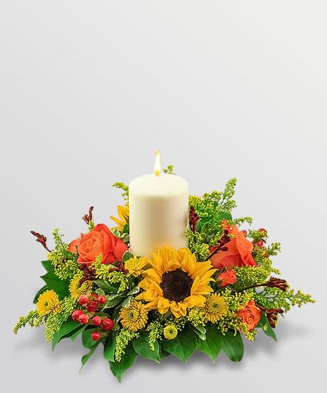Saffron sun centerpiece - Warm up any table with this centerpiece 