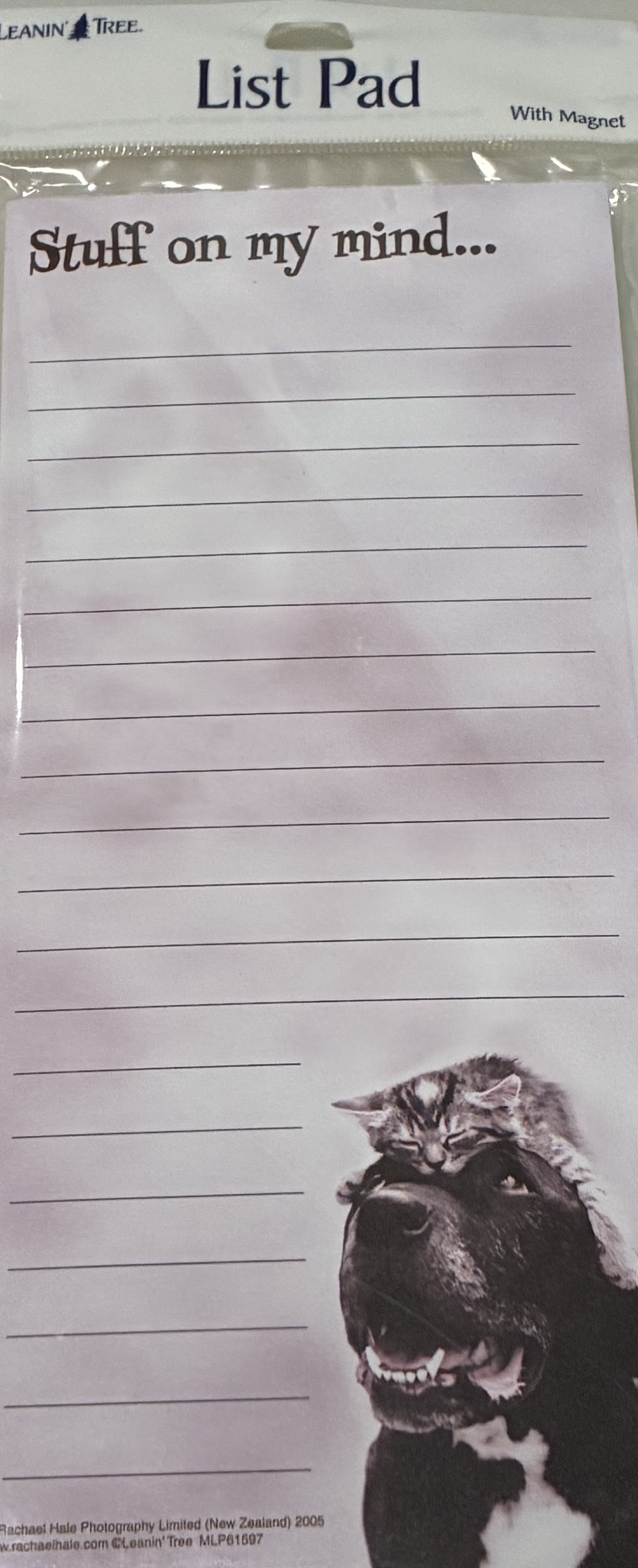 Stuff On My Mind List Pad - Stuff on my mind. List Pad with magnet. 9 inch X 4 inch.