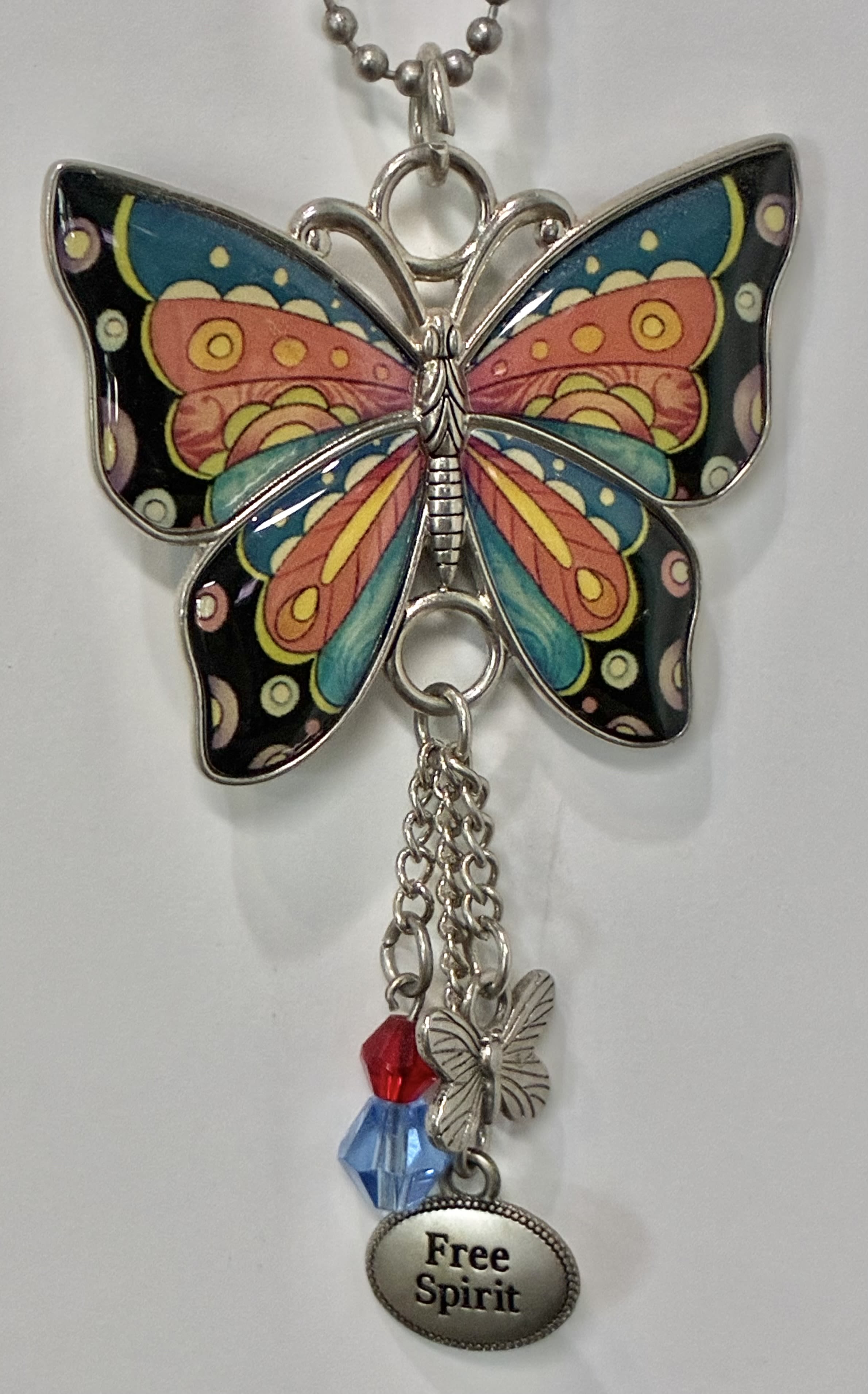 Free Spirit Butterfly Car Charm - Free Spirit Metal Butterfly Car Charm.