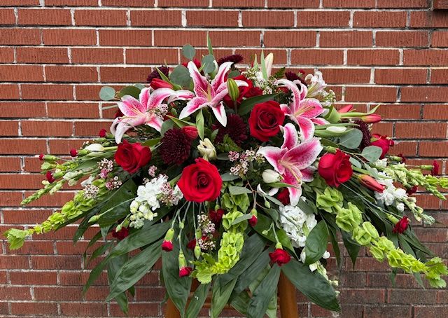 BOLD EMBRACE CASKET COVER - A FRESH CASKET COVER USING BOLD CLASSIC COLORS.