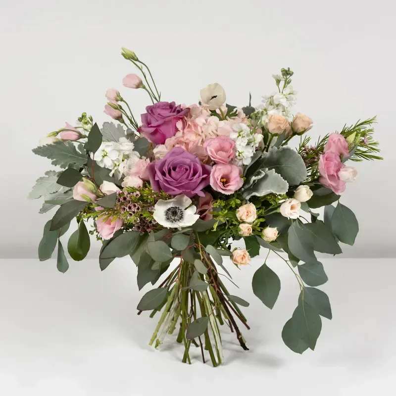 Softer Smiles - Cool off with this lovely bouquet of roses and hydrangeas. 