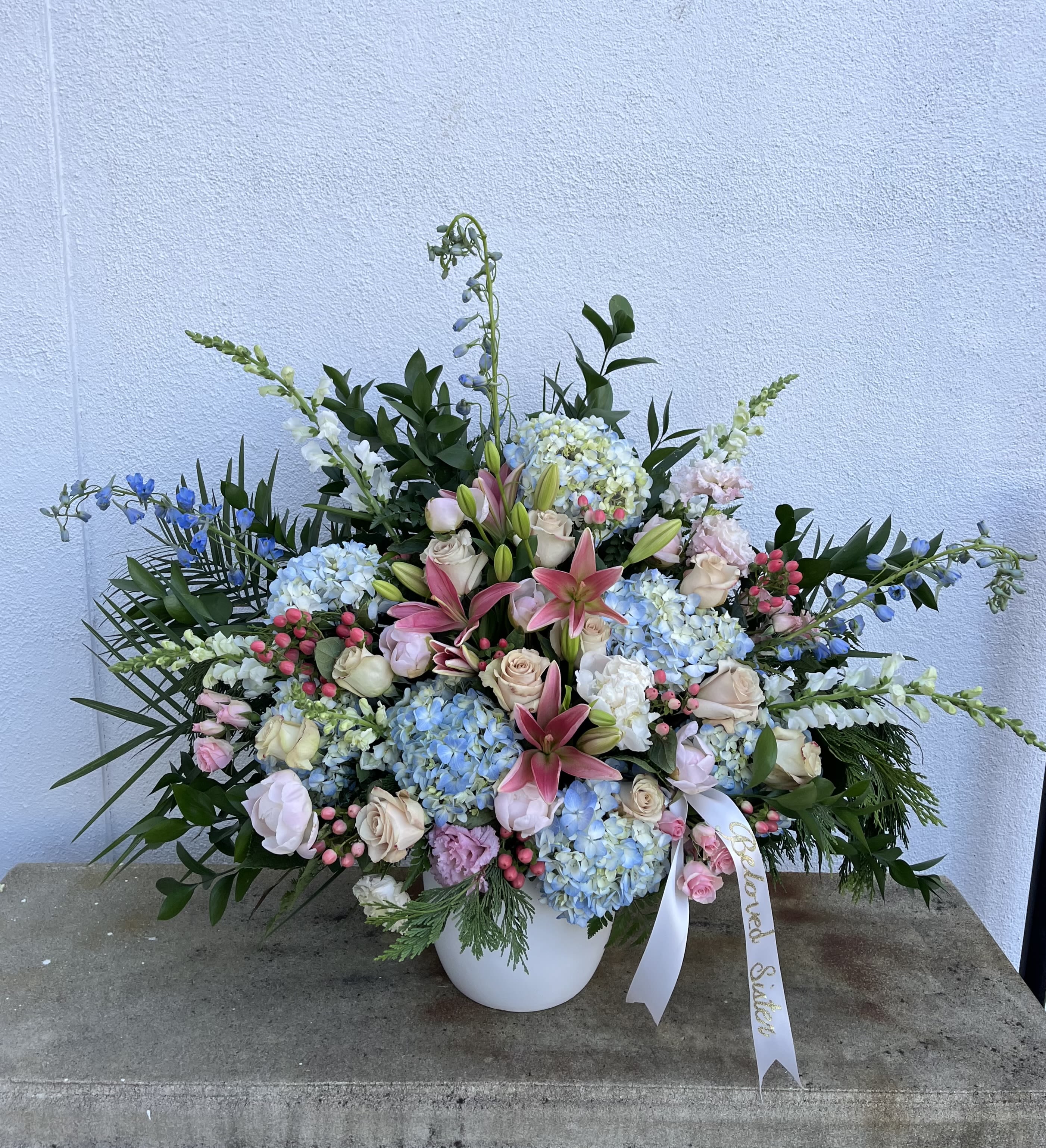 Vibrant Life - This floor basket is a  beautiful and colorful testament to a vibrant life worth celebrating.