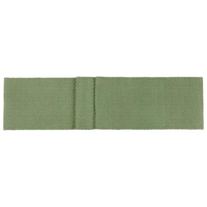 Green textured ribbon bow on a white background